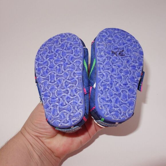 NEW Toms Shoes Blue Purple Stripe Size T2 2 Walkers Baby Infant Girls - Picture 7 of 7